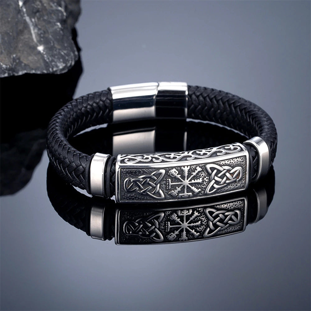 Vintage Vikings Braided Leather Bracelets