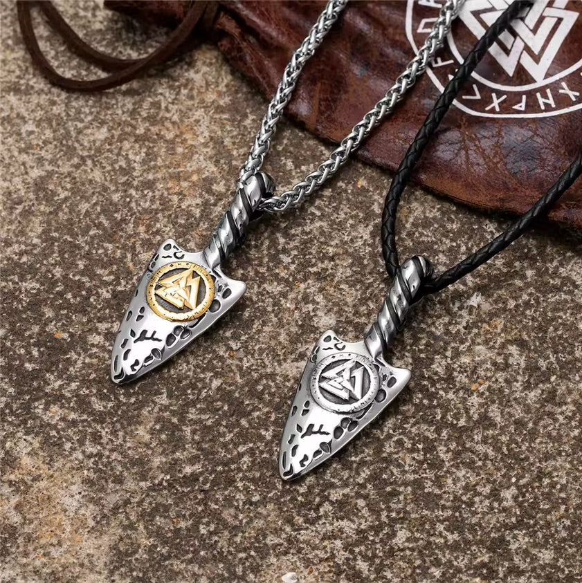 Vikings Valknut Spear Necklace