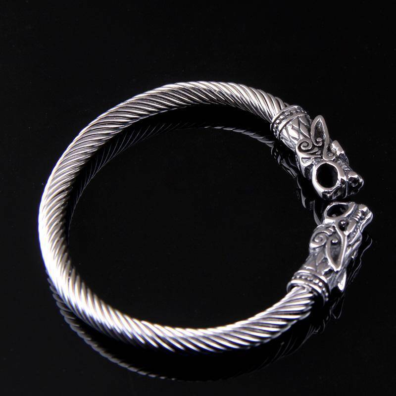 Viking Wolf Head Bracelet