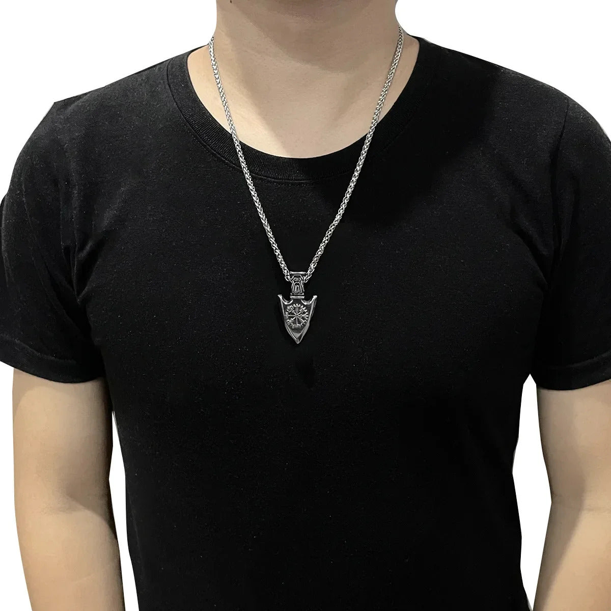 Odin With Vegvisir And Valknut Necklace