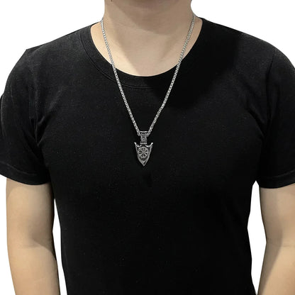 Odin With Vegvisir And Valknut Necklace