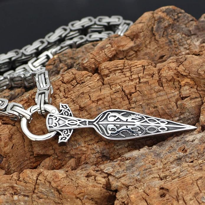 Viking Necklace With Gungnir (Odin Spear) Pendant