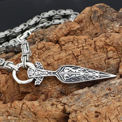 Viking Necklace With Gungnir (Odin Spear) Pendant