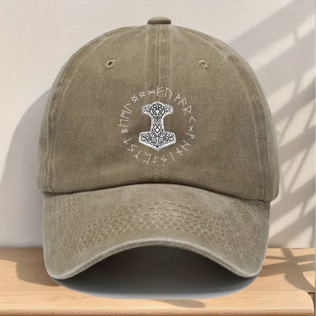 Thor's Hammer With Runes Cap