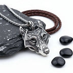 Viking Wolf Head Necklace