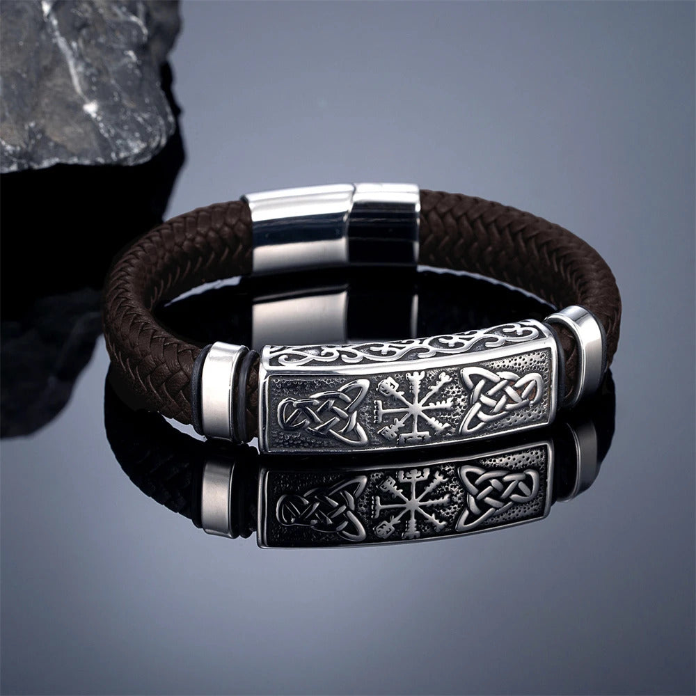 Vintage Vikings Braided Leather Bracelets