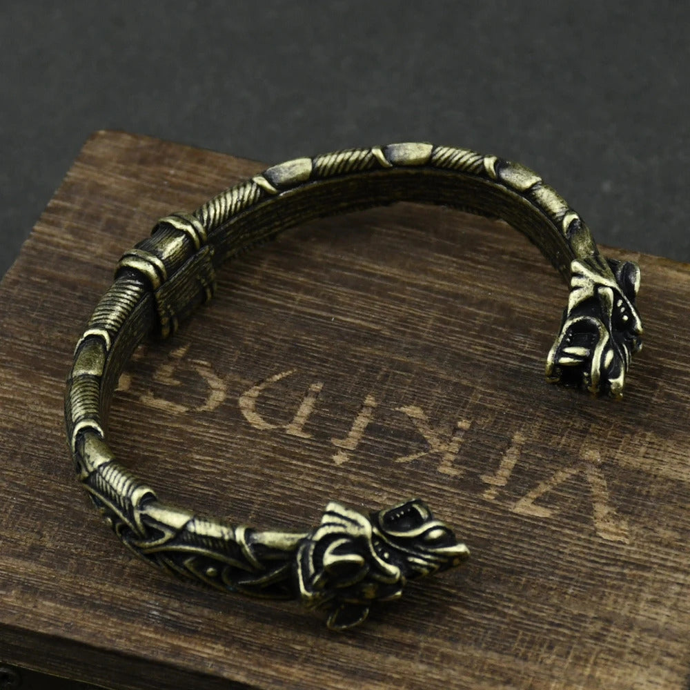 Wolf Head Viking Bracelet