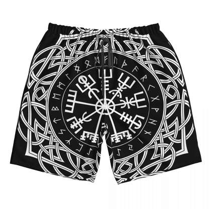 Vegvisir With Runes Shorts