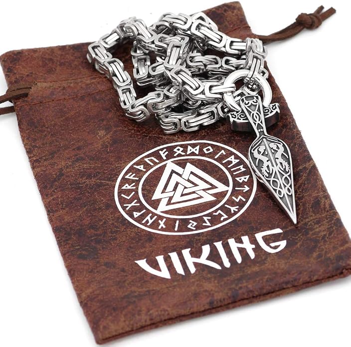 Viking Necklace With Gungnir (Odin Spear) Pendant