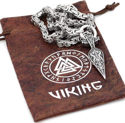 Viking Necklace With Gungnir (Odin Spear) Pendant