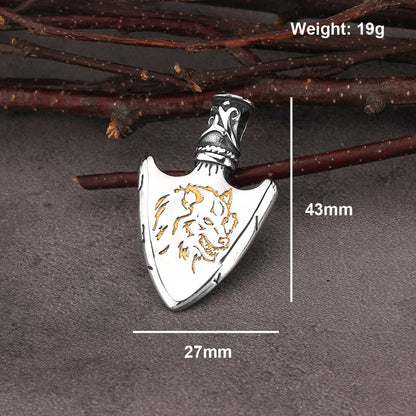 Viking Spear Wolf Necklace