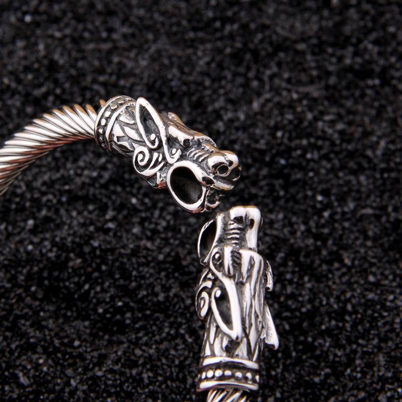 Viking Wolf Head Bracelet