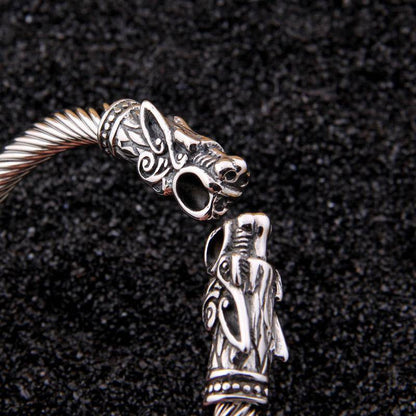 Viking Wolf Head Bracelet