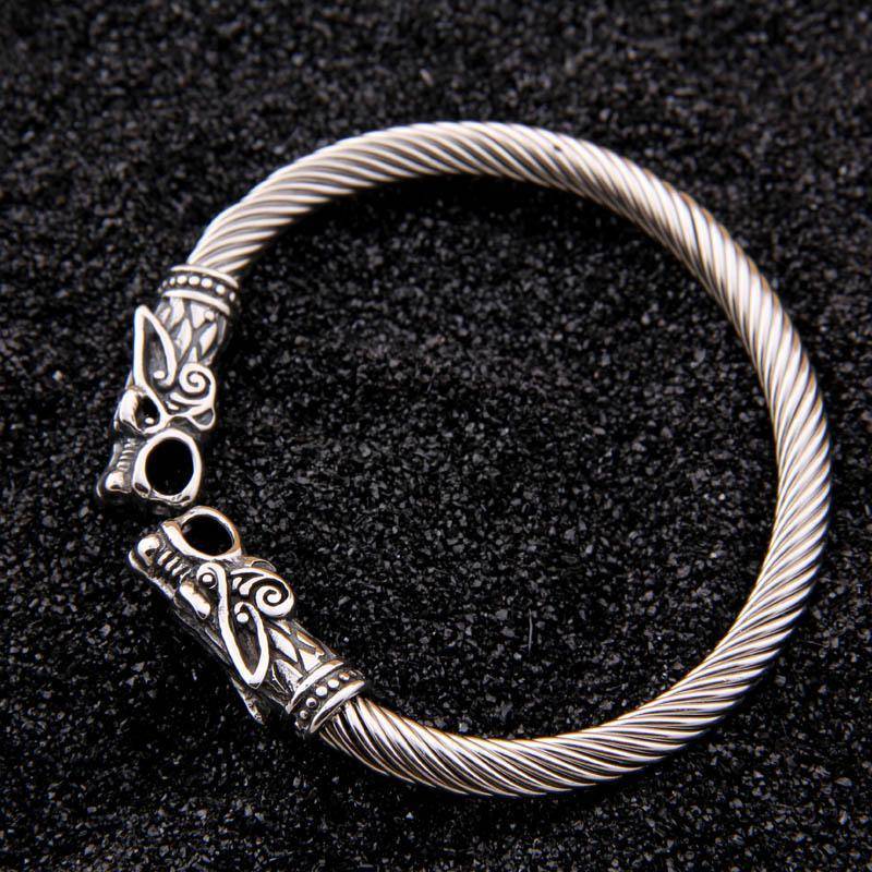 Viking Wolf Head Bracelet