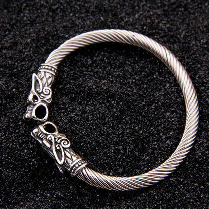 Viking Wolf Head Bracelet