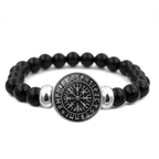 Viking Vegvisir With Runes Beaded Bracelet