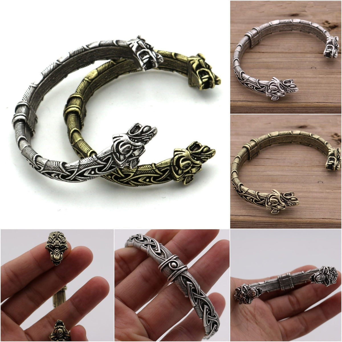 Wolf Head Viking Bracelet