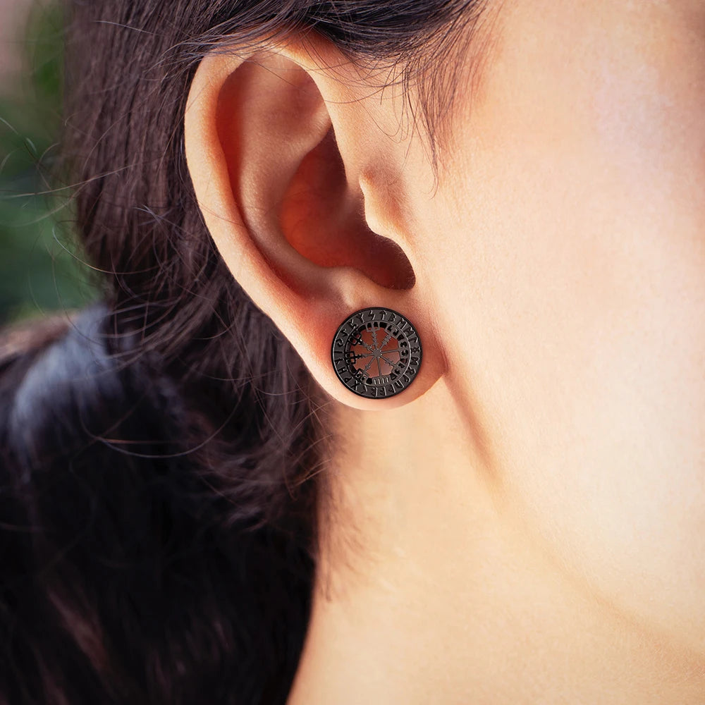 Vegvisir Tunnel Earrings