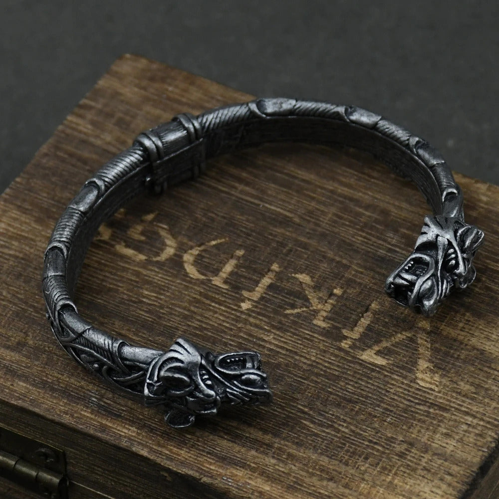 Wolf Head Viking Bracelet