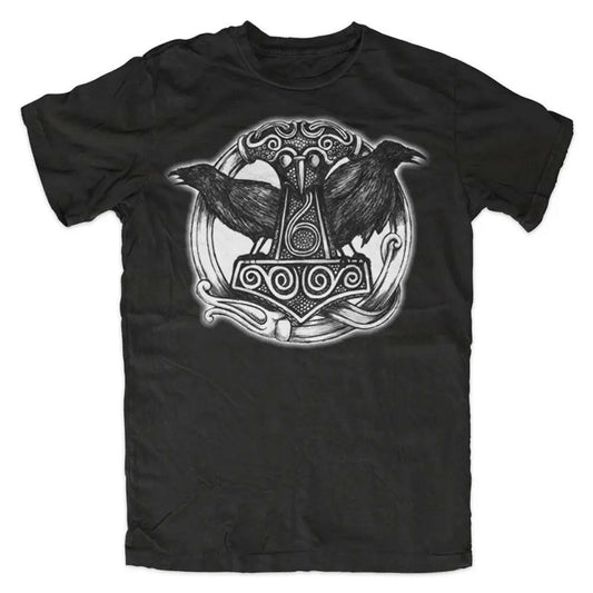Thor's Hammer and Raven T-shirt