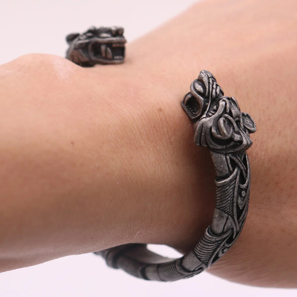 Wolf Head Viking Bracelet