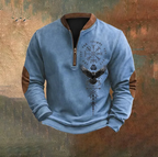 Vintage Viking Zip-Up Collar Sweatshirt