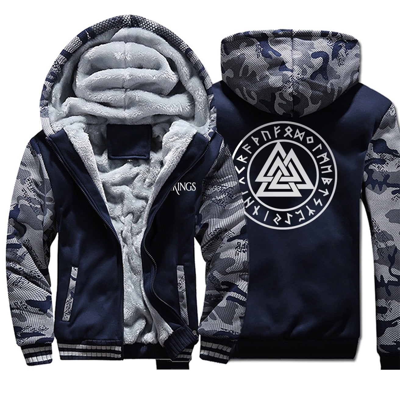 Valknut With Runes Hoodie Jacket