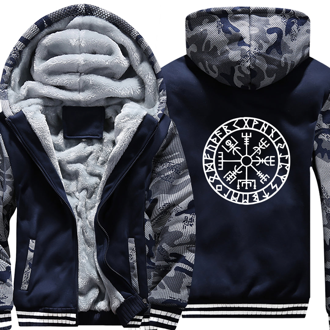 Vegvisir With Runes Viking Hoodie Jacket