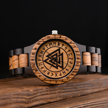 Limited Edition Viking Valknut Wooden Watch