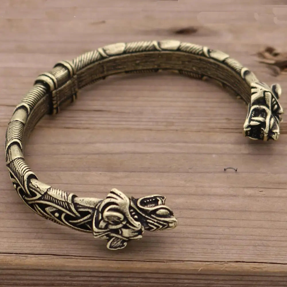 Wolf Head Viking Bracelet