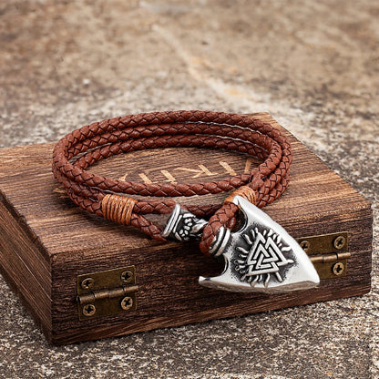 Odin With Vegvisir And Valknut Wristband