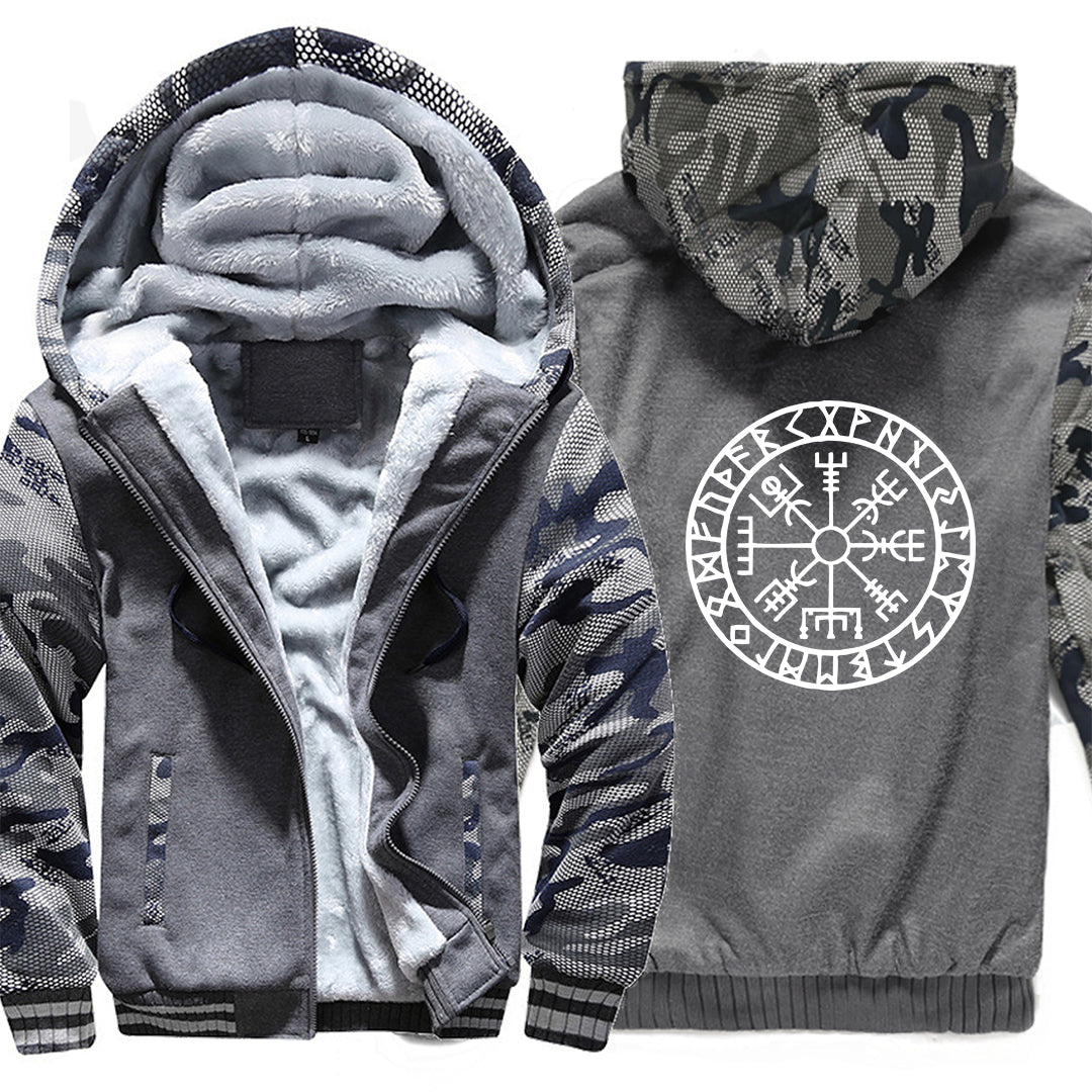 Vegvisir With Runes Viking Hoodie Jacket