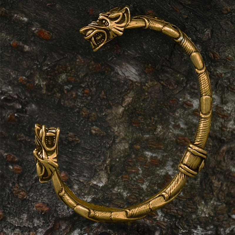 Wolf Head Viking Bracelet