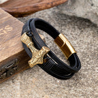Thor's Hammer Leather Bracelet