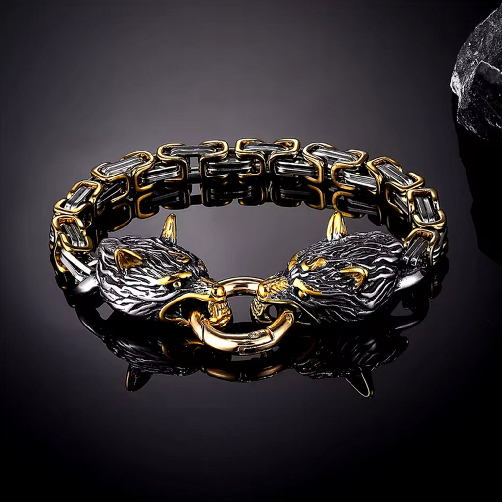 Viking Wolf Head Bracelet