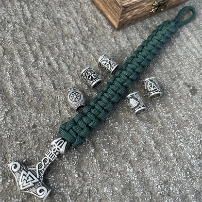 Thor's Hammer With Valknut Bracelet