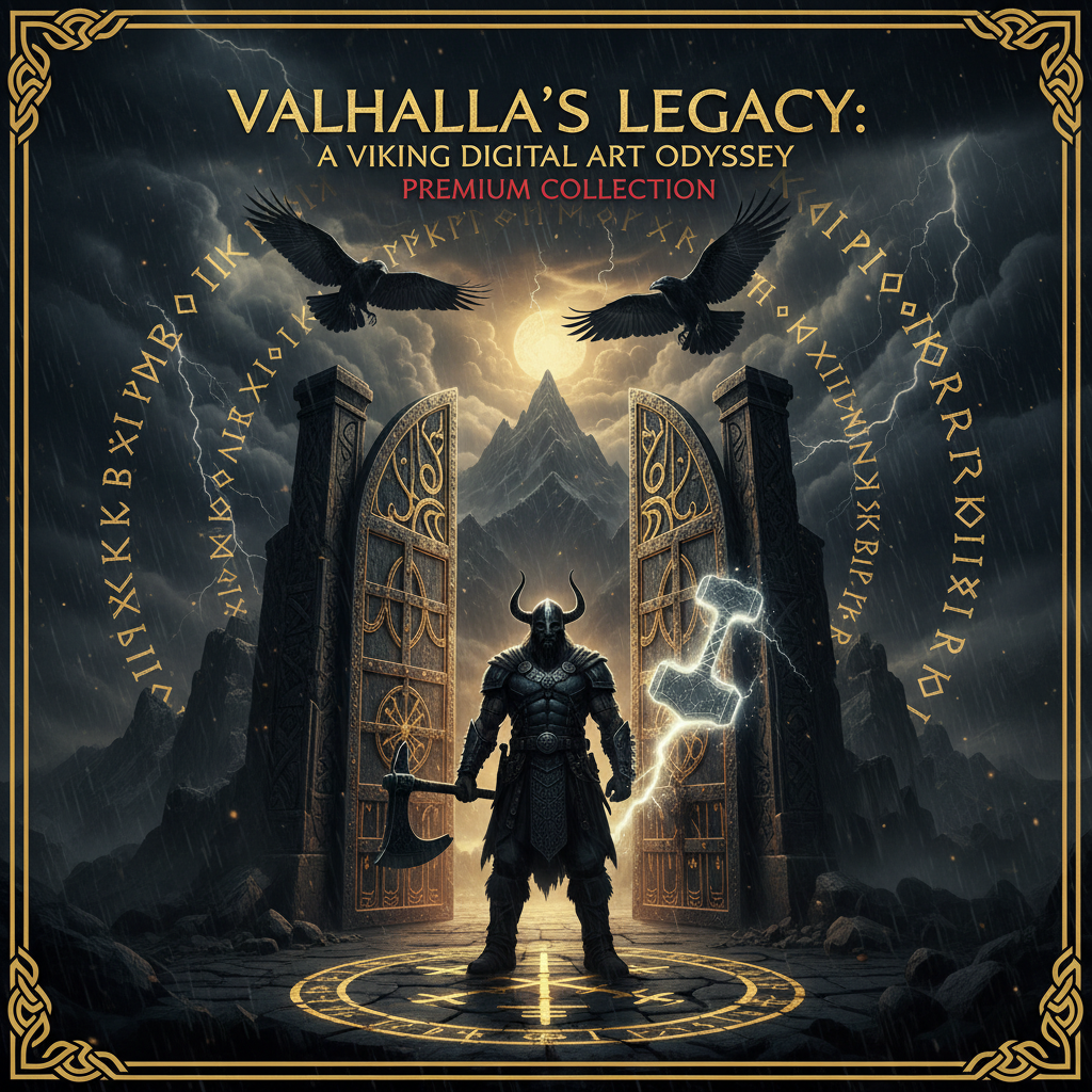 Vikings Digital Art Collection – Norse mythology artwork bundle cover