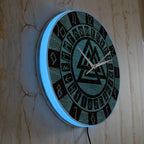 Valknut With Runes Wall Clock
