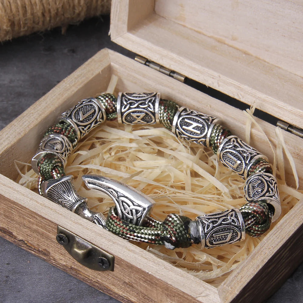 Viking Axe Bracelet With Wooden Box