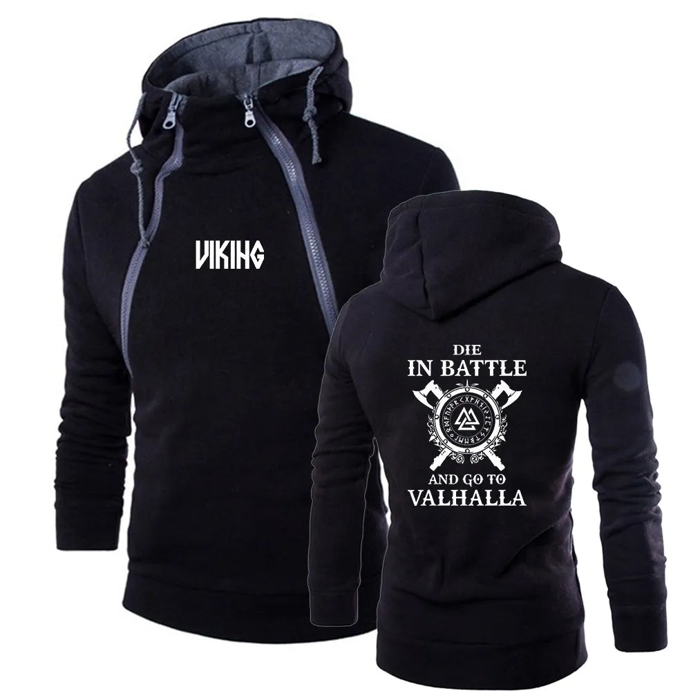 Viking Die In Battle And Go To Valhalla Hooded Sweatshirt