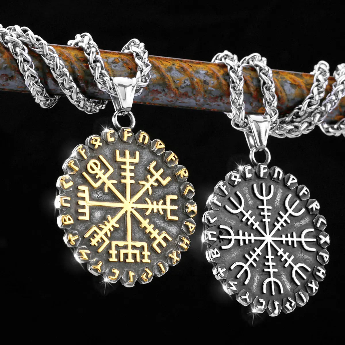 Vegvisir And Runes Necklace
