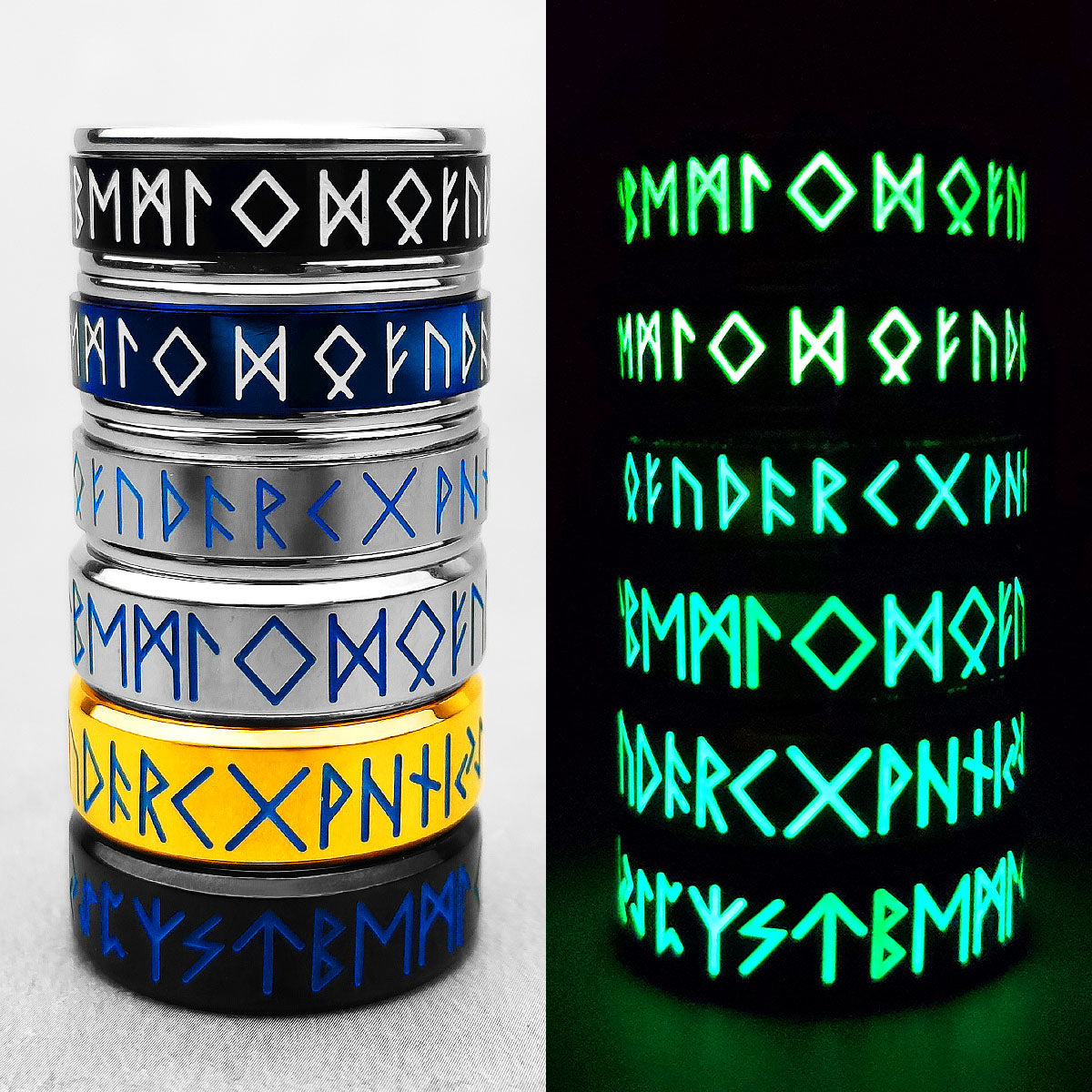 Viking Runes Luminous Rings