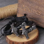 Thor's Hammer Mjölnir Leather Bracelet