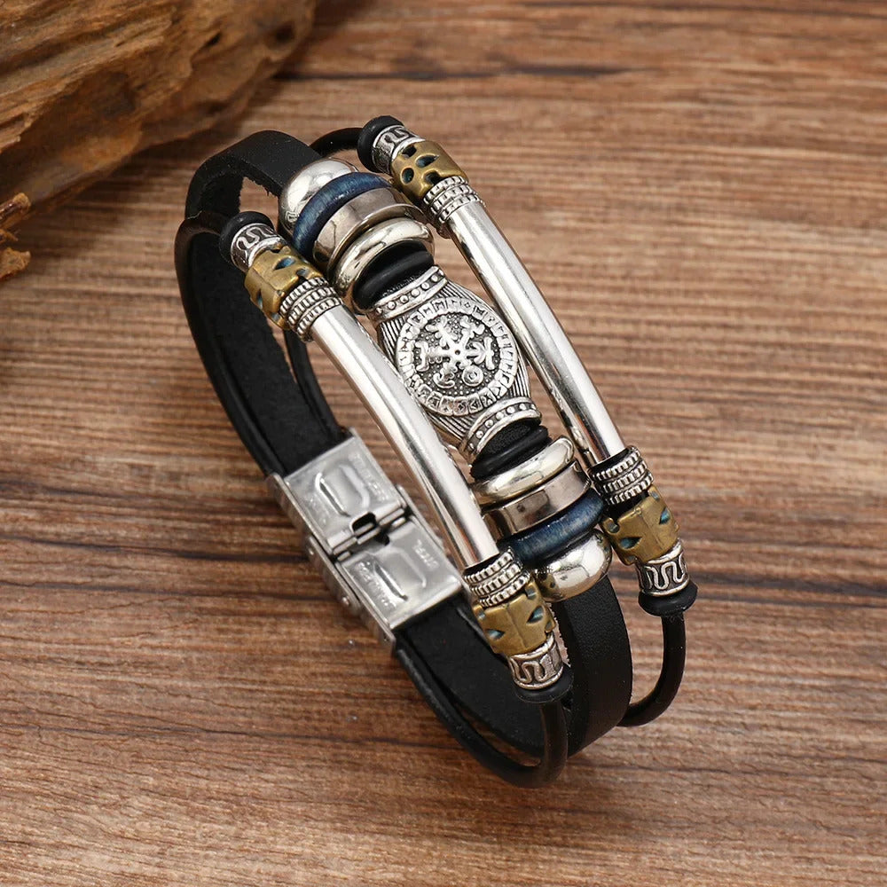 Vintage Viking Leather Bracelet