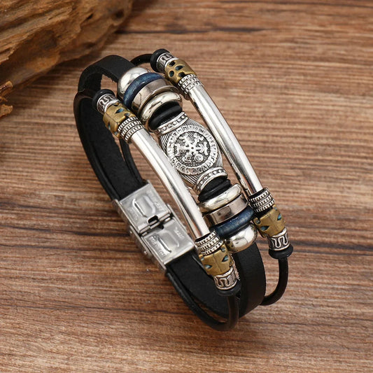Vintage Viking Leather Bracelet