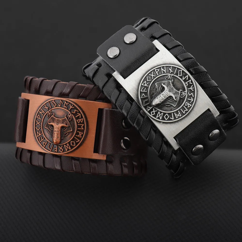 Handmade Viking Wolf Head Bracelet