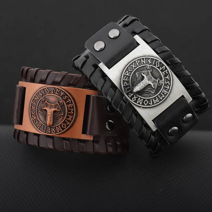 Handmade Viking Wolf Head Bracelet