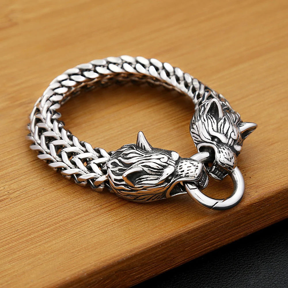 Viking Wolf Head Bracelet