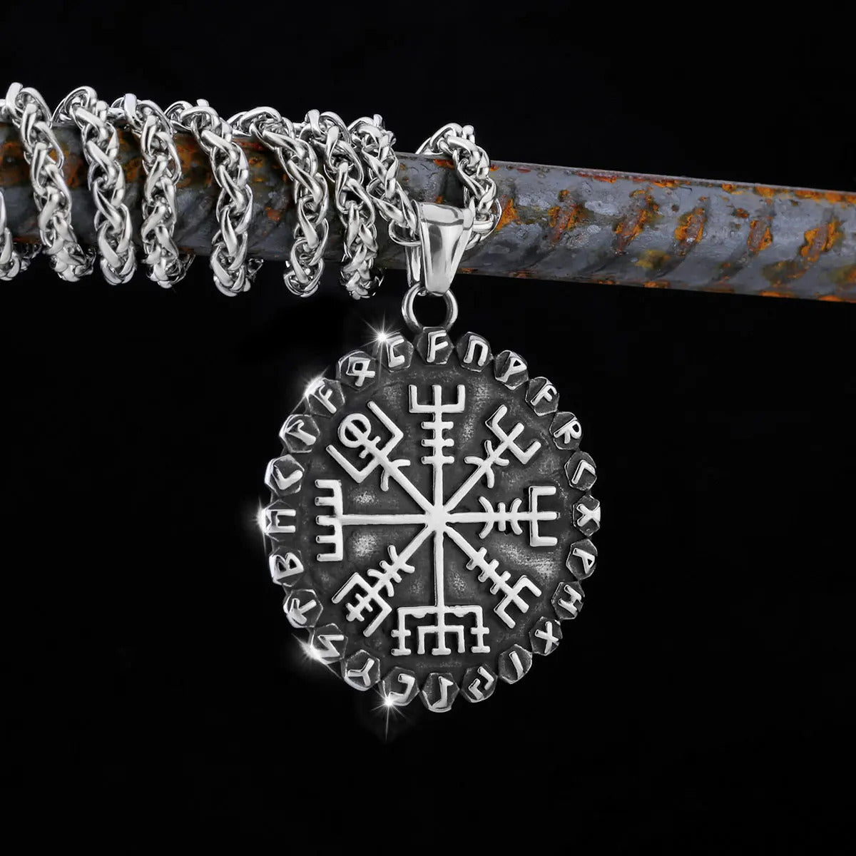 Vegvisir And Runes Necklace