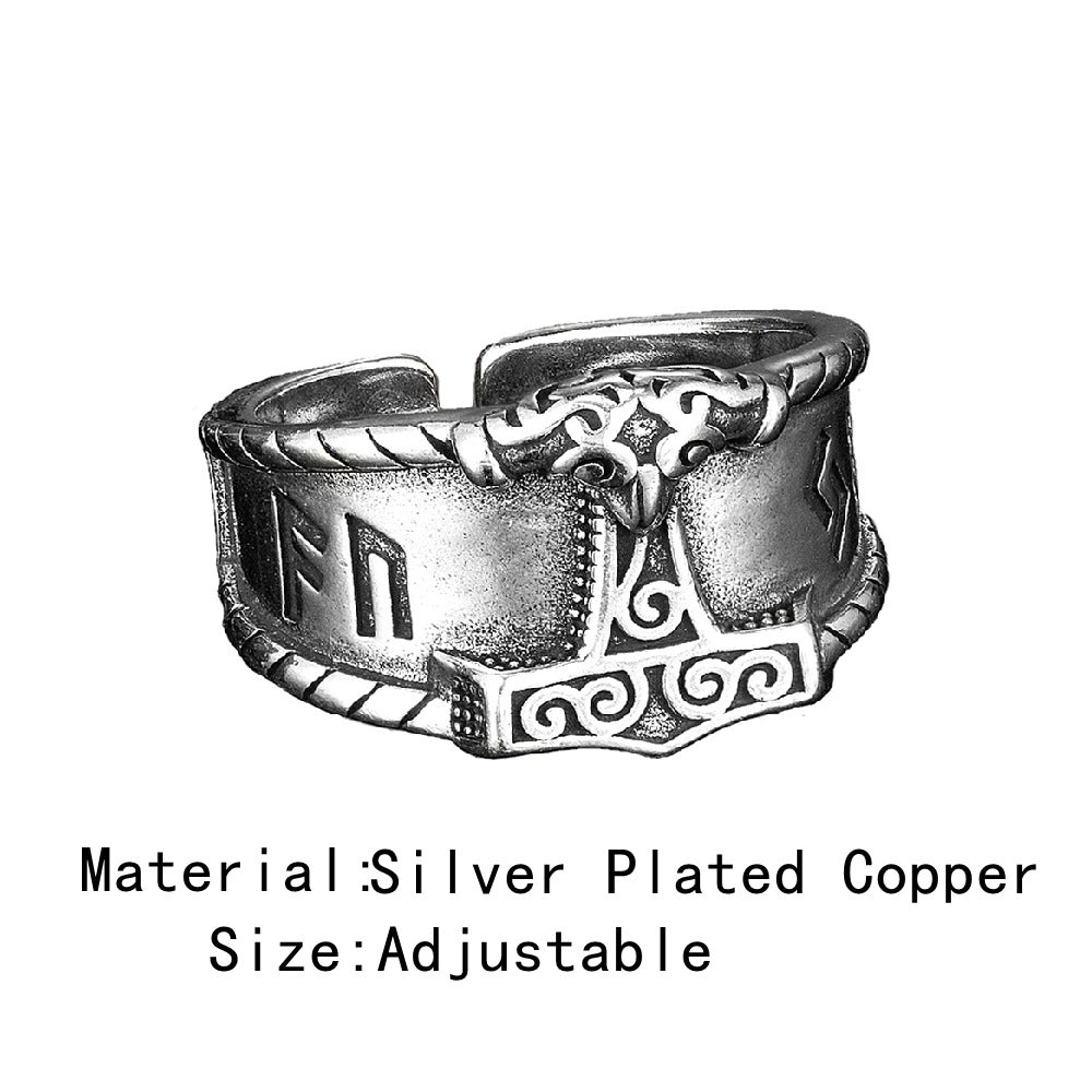 Mjölnir Ring With Runes